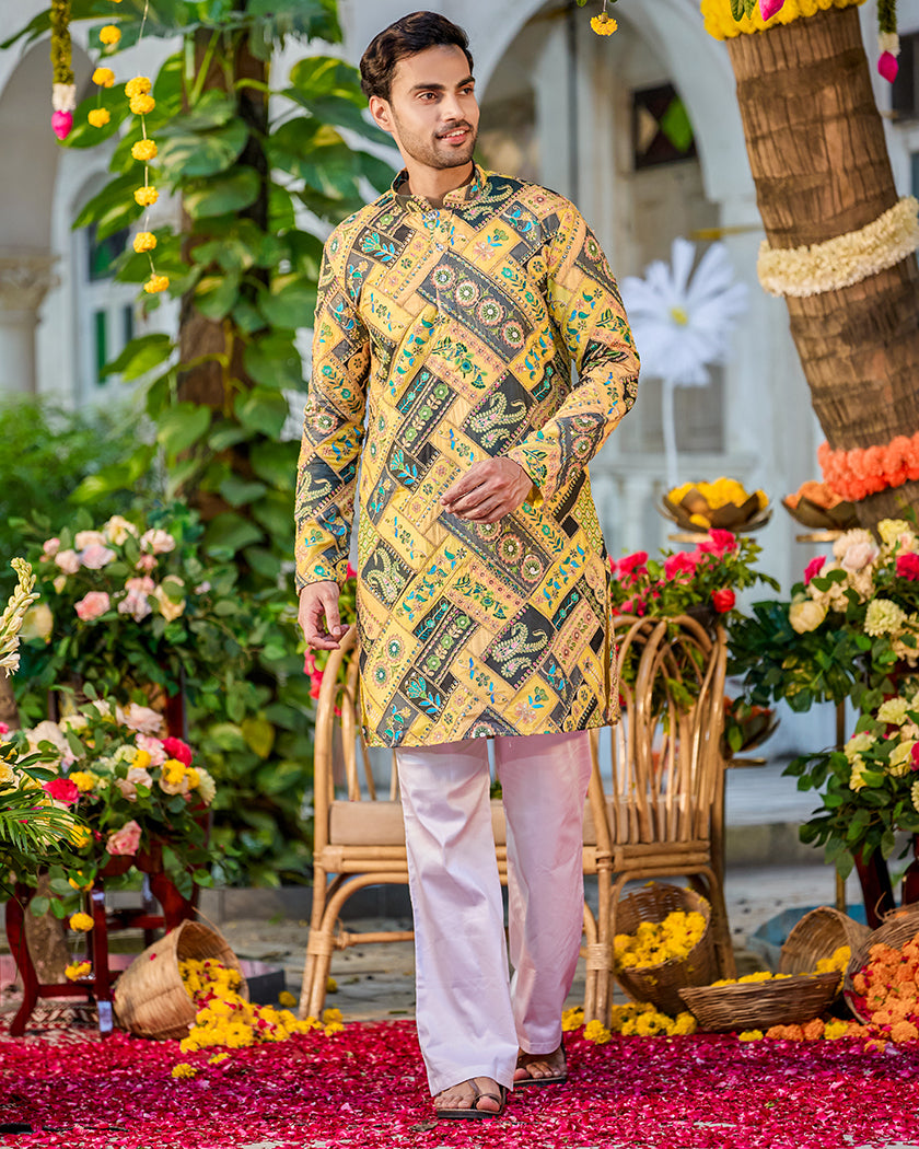 Regal Mosaic Yellow Kurta