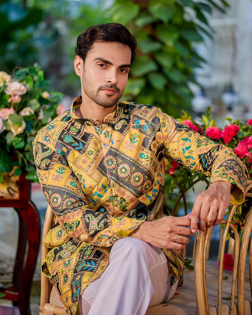 Regal Mosaic Yellow Kurta