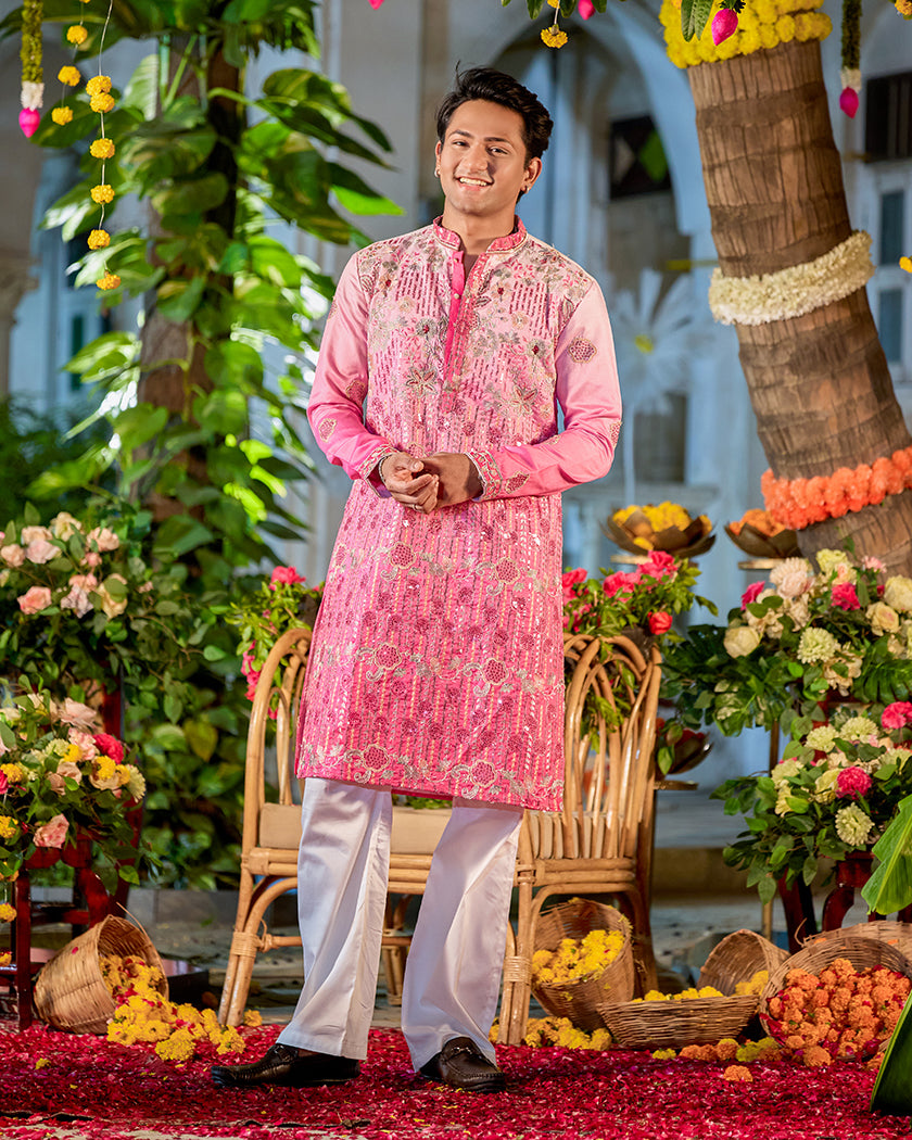 Allure Rose Embroidered Kurta.