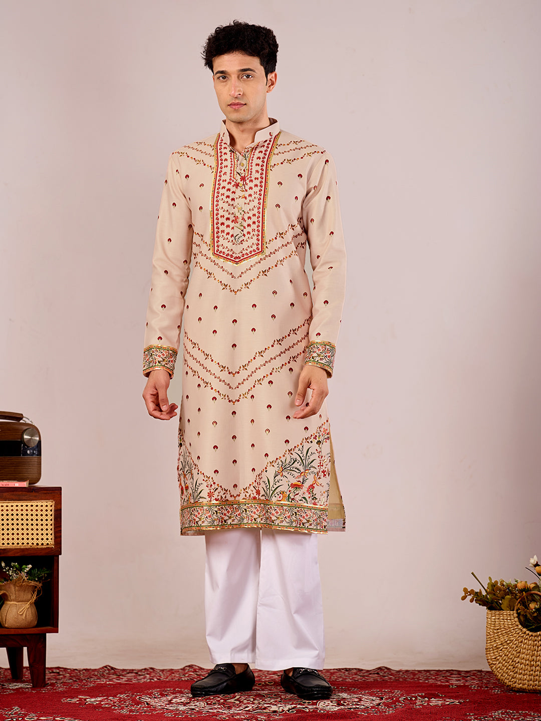 The Nishat Linen Kurta (Heritage Beige)