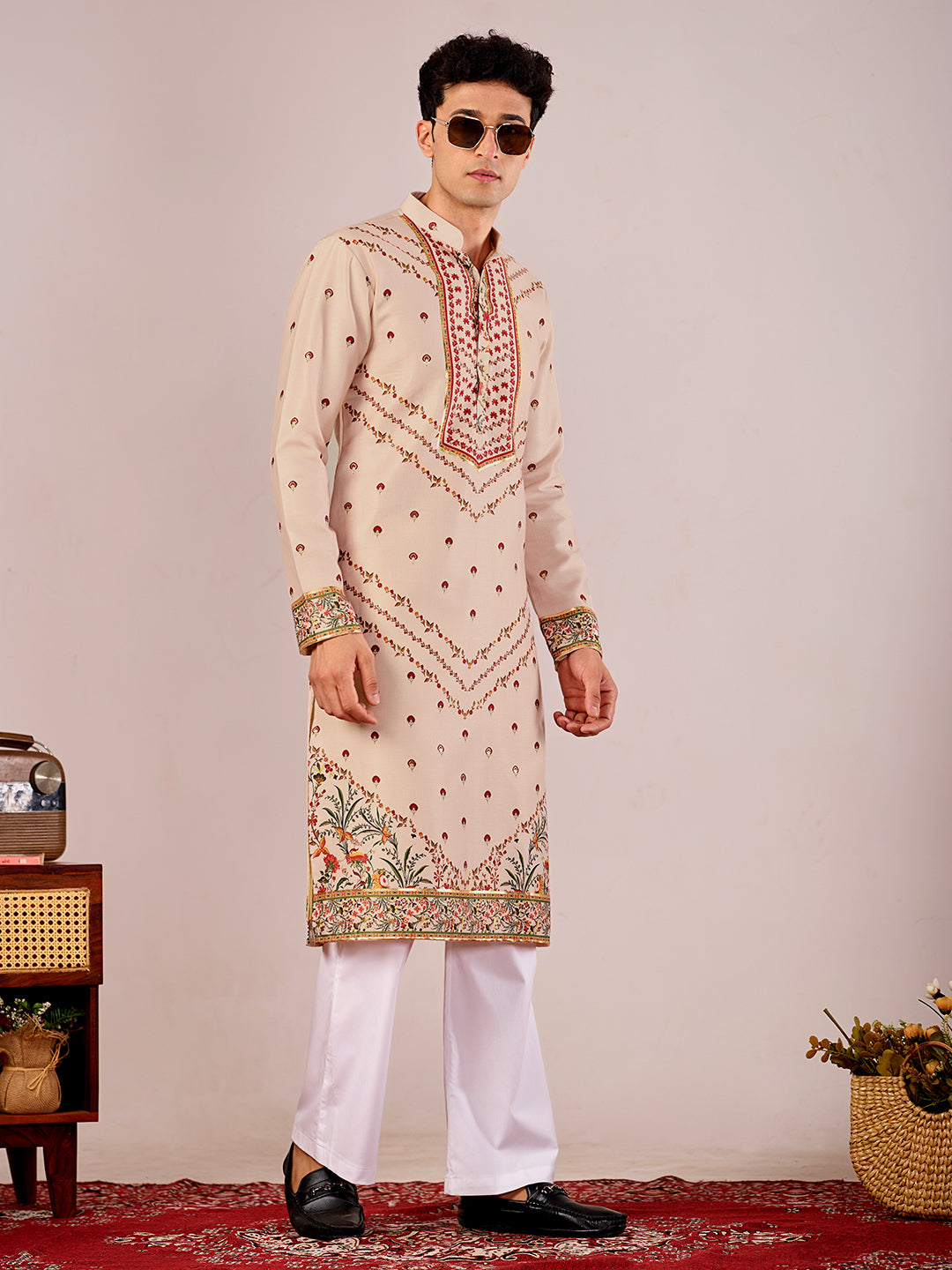 The Nishat Linen Kurta (Heritage Beige)