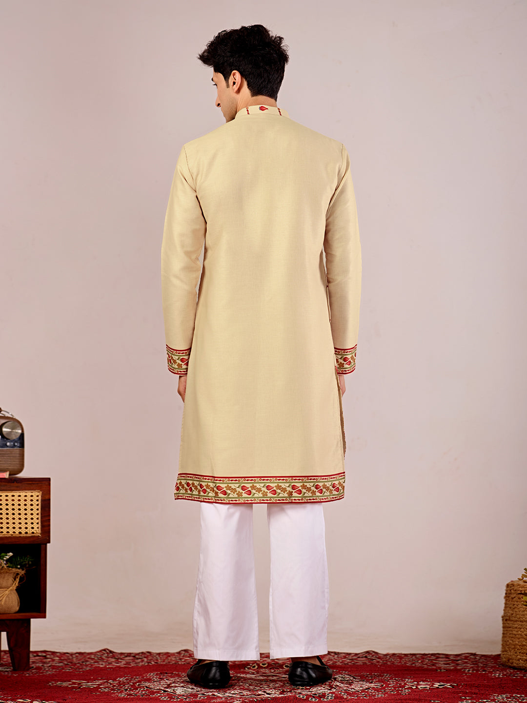 The Shahan Linen Kurta (Antique Gold)