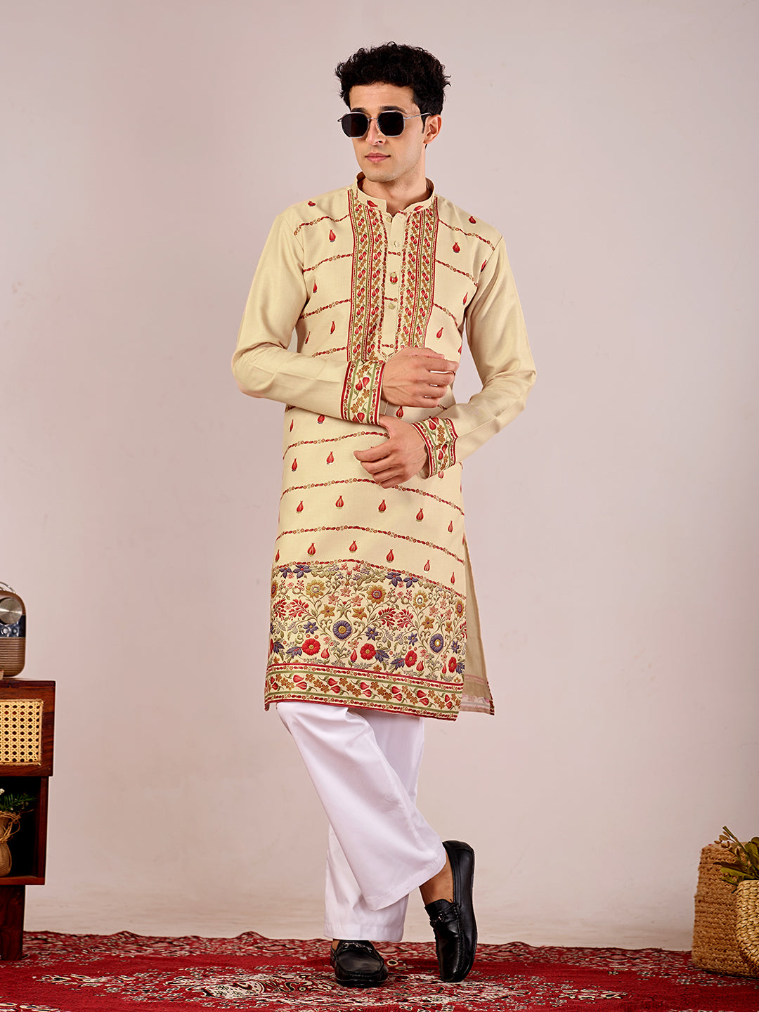 The Shahan Linen Kurta (Antique Gold)