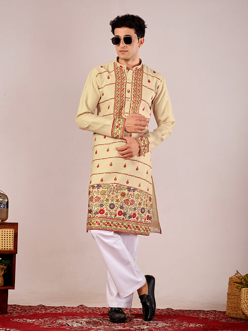 The Shahan Linen Kurta (Antique Gold)