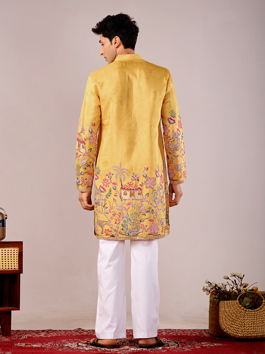 The Darbar Embroidered Kurta (Radiant Yellow)