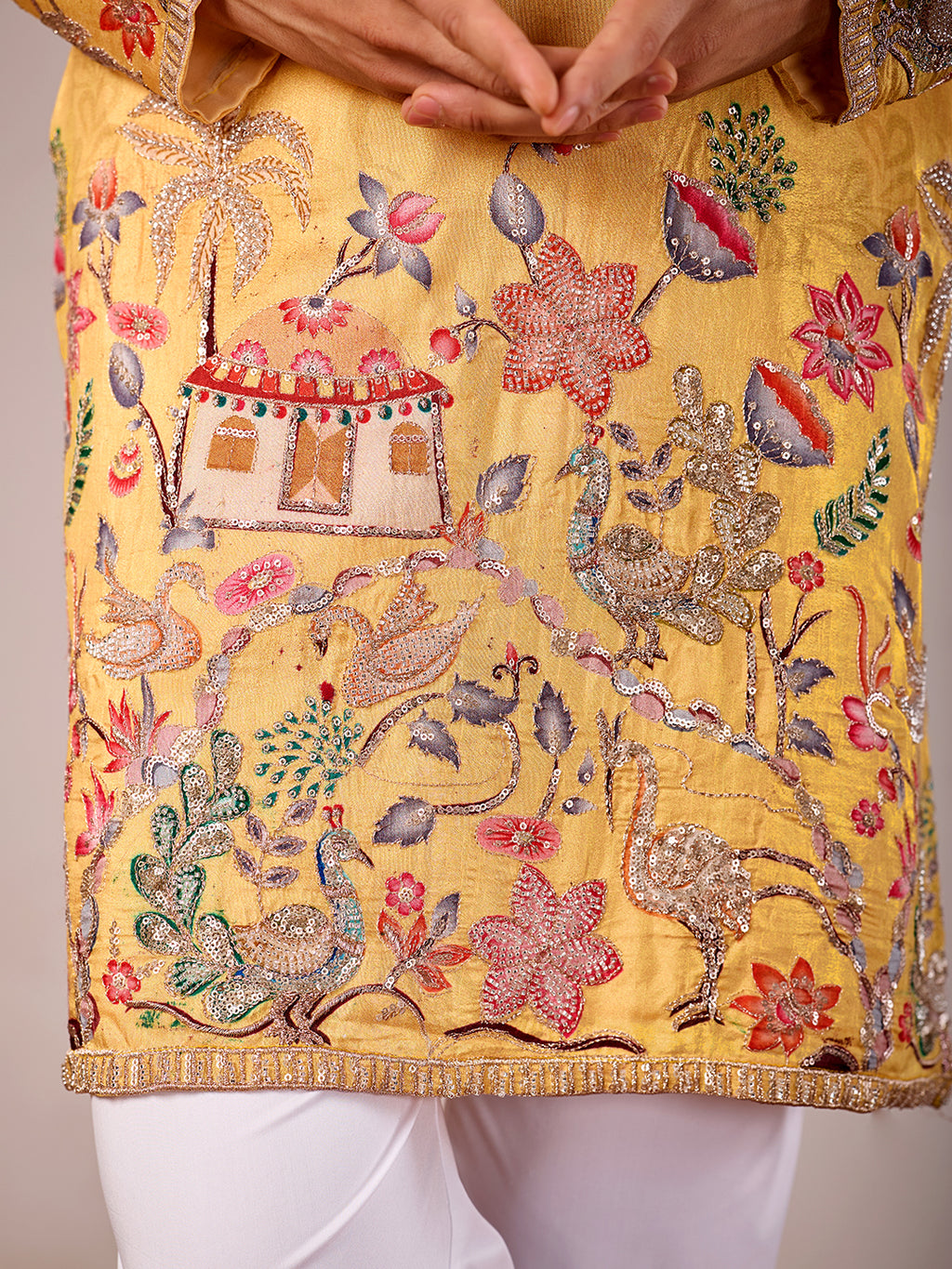 The Darbar Embroidered Kurta (Radiant Yellow)