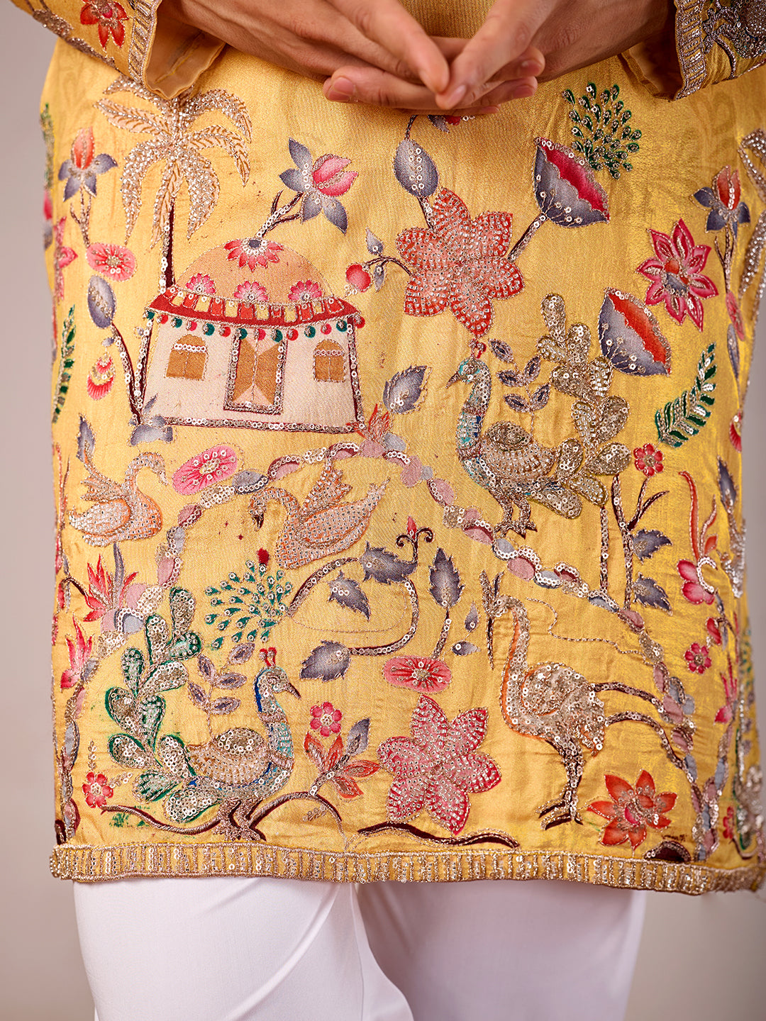 The Darbar Embroidered Kurta (Radiant Yellow)