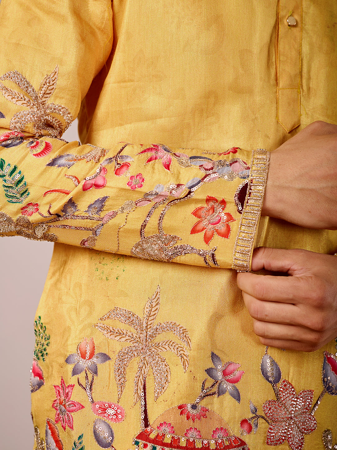 The Darbar Embroidered Kurta (Radiant Yellow)
