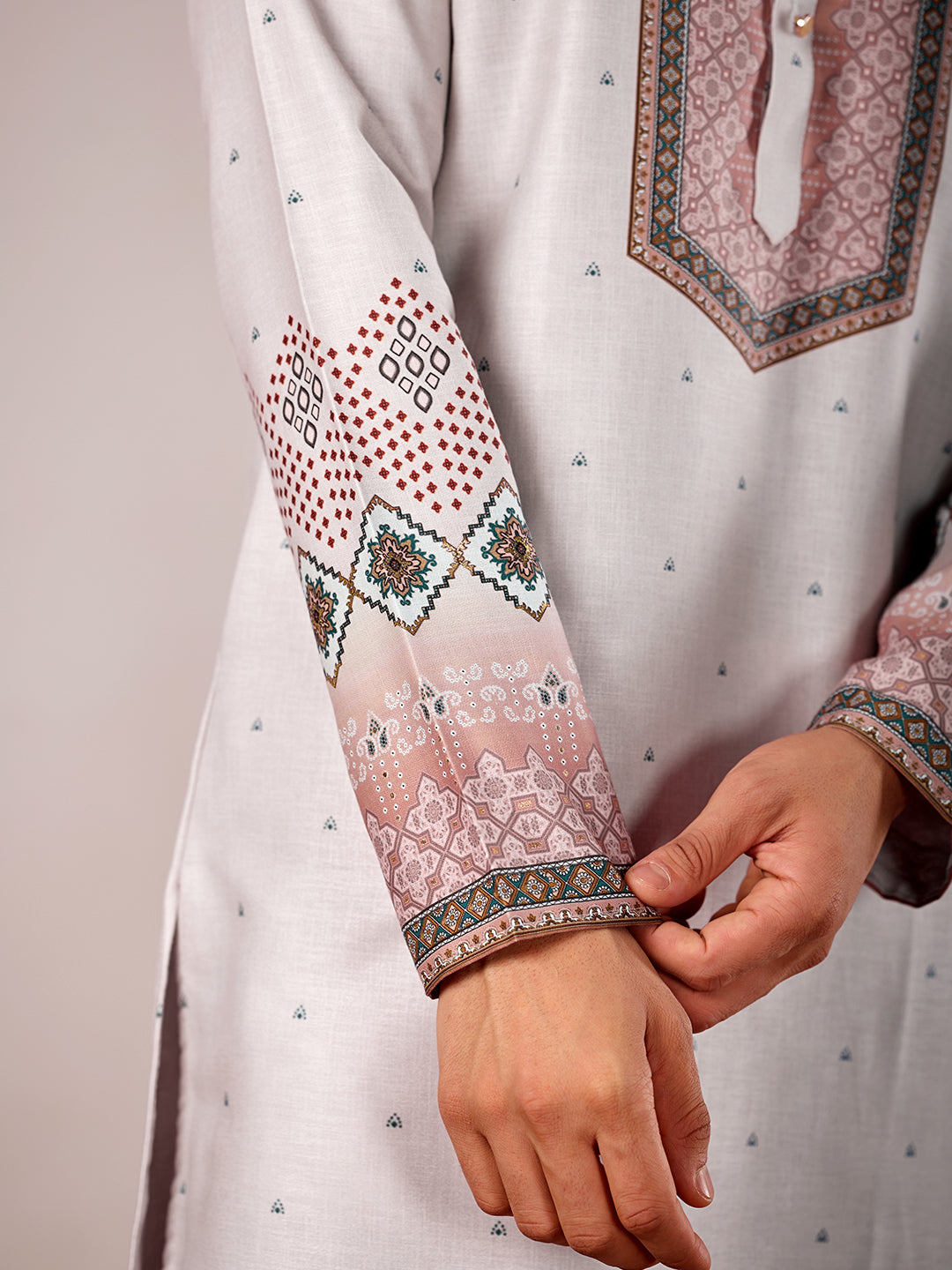 The Mirza Linen Kurta (Light Grey)