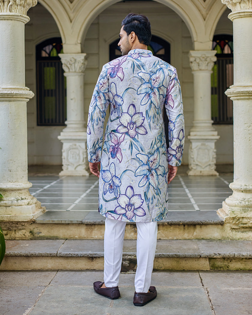 Elegance Azure Embroidered kurta set.