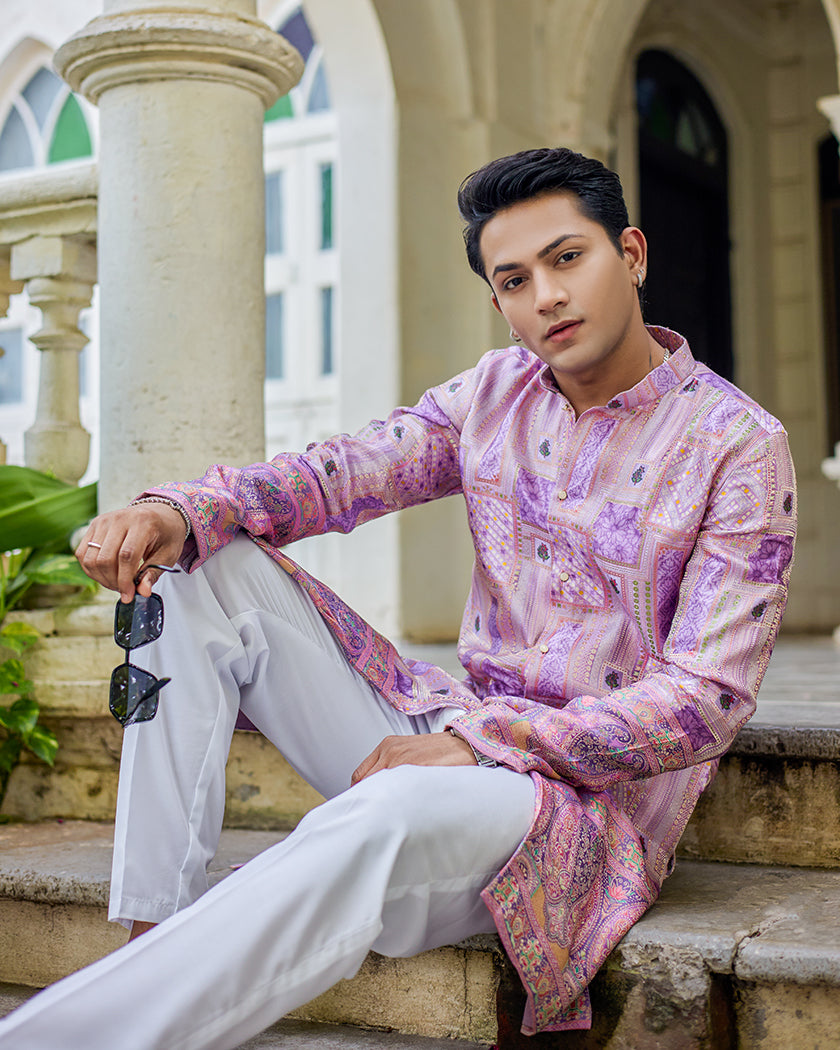Shahi Lavender Kurta Set.