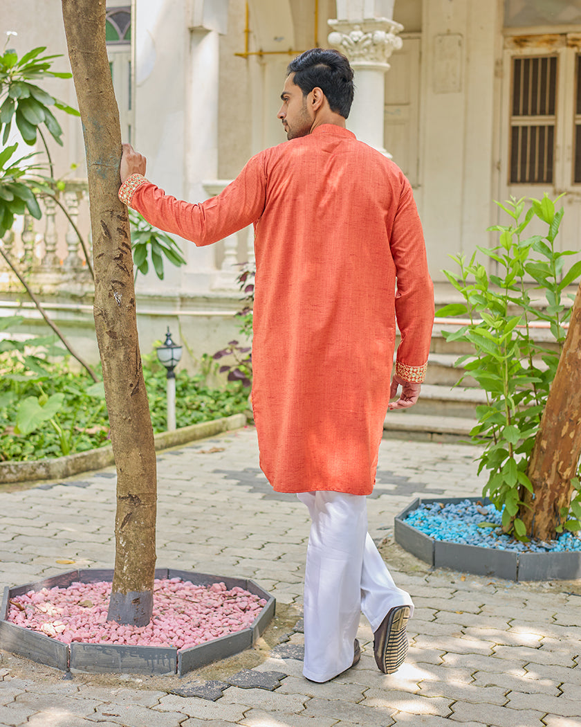 Rust Radiance Mirror Kurta set