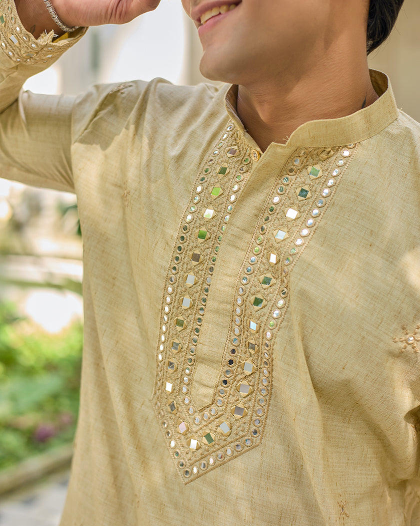Golden Radiance Mirror Kurta set