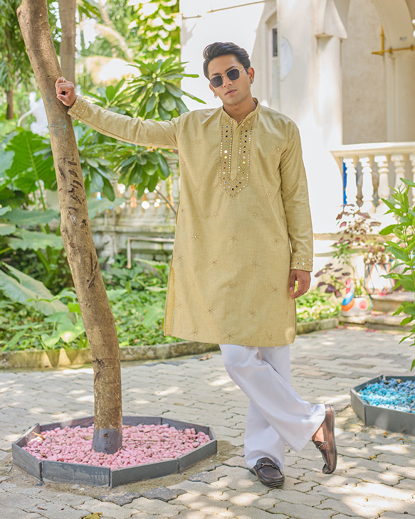 Golden Radiance Mirror Kurta set