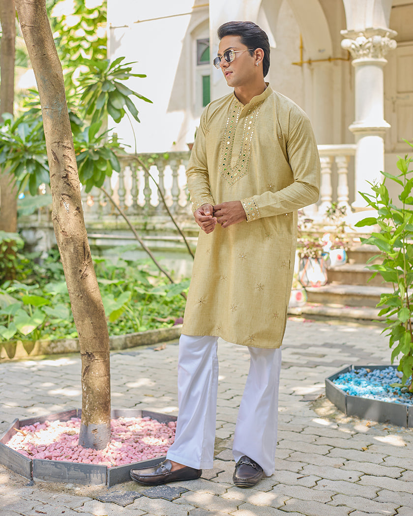 Golden Radiance Mirror Kurta set
