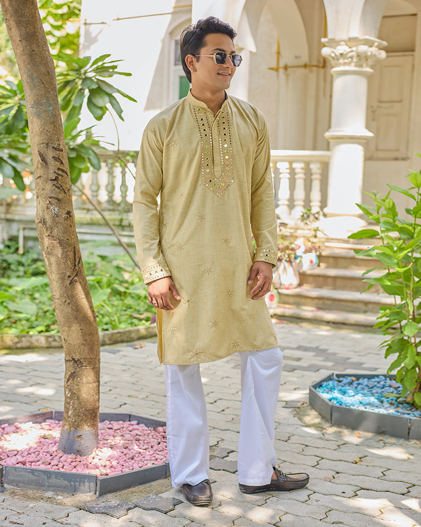 Golden Radiance Mirror Kurta set