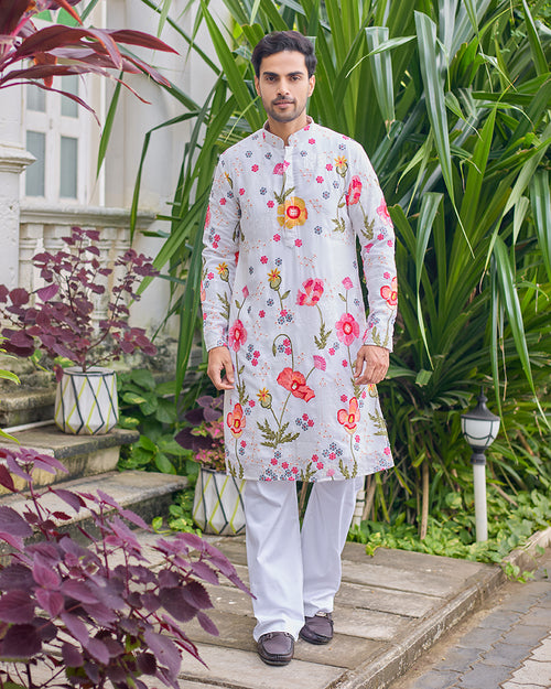 Ethereal Blossom Embroidered Kurta