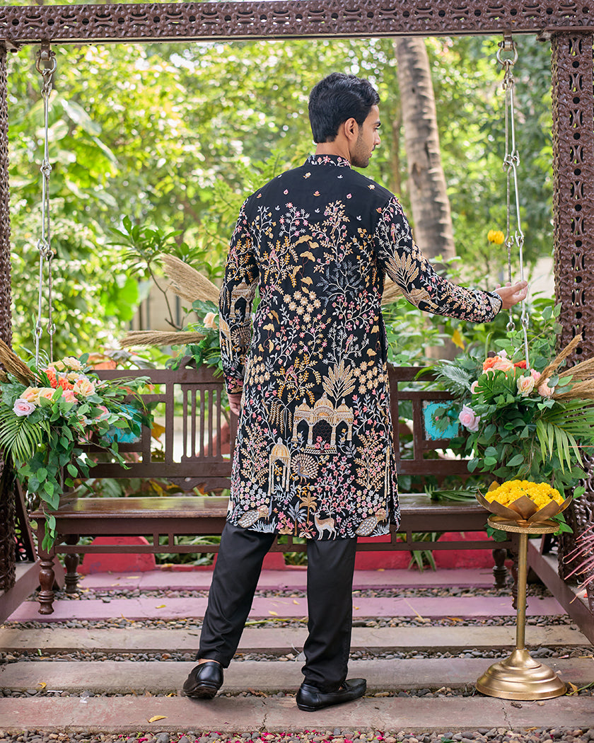 Heritage Garden Black Kurta