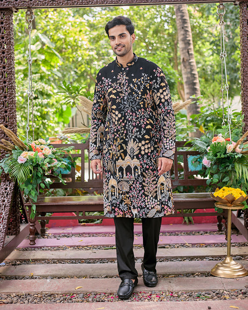 Heritage Garden Black Kurta