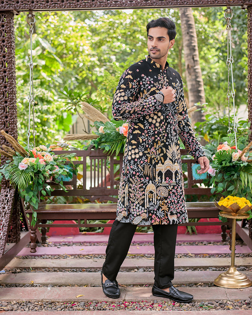 Heritage Garden Black Kurta