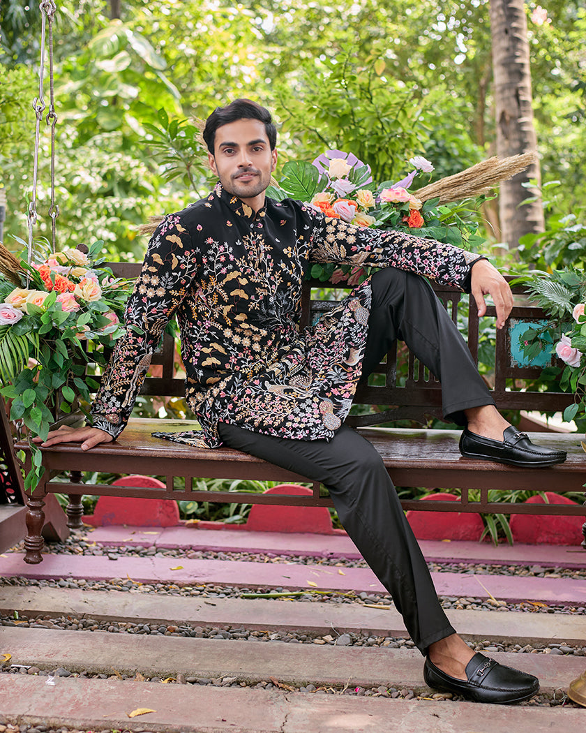 Heritage Garden Black Kurta