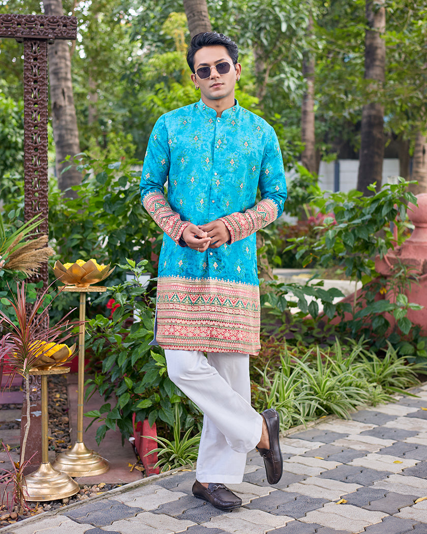 Shahi Firoza Kurta Set.