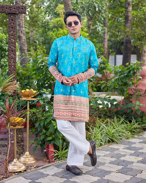 Shahi Firoza Kurta Set.