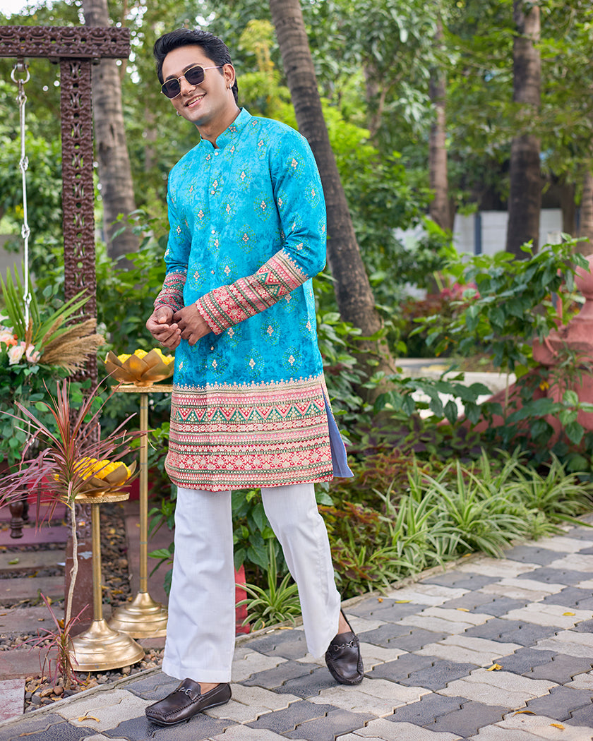 Shahi Firoza Kurta Set.