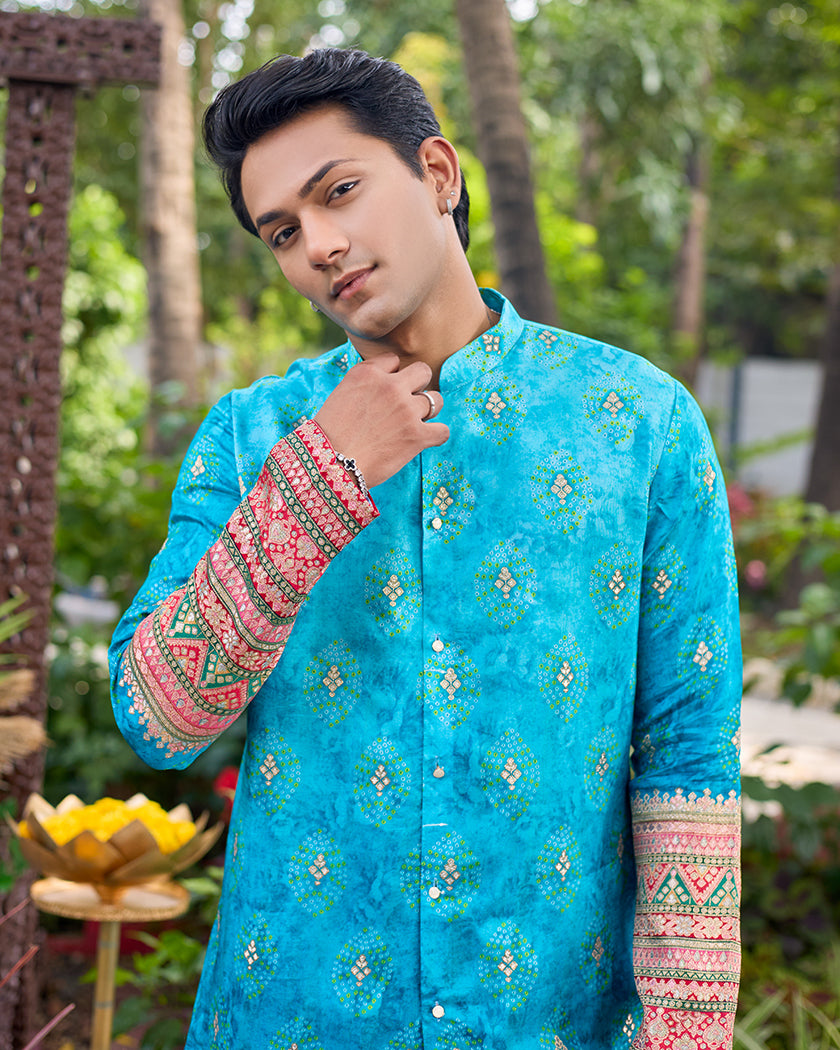 Shahi Firoza Kurta Set.