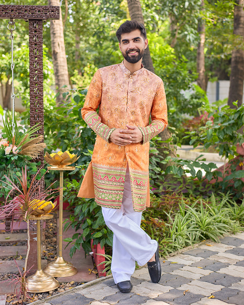 Shahi Kesari Kurta Set