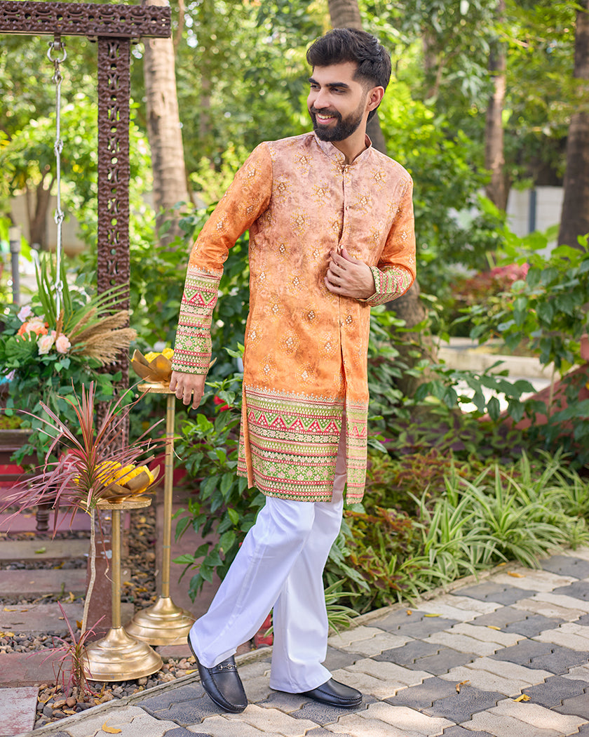 Shahi Kesari Kurta Set