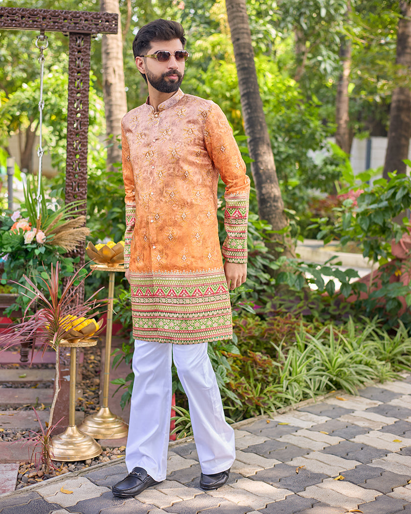 Shahi Kesari Kurta Set