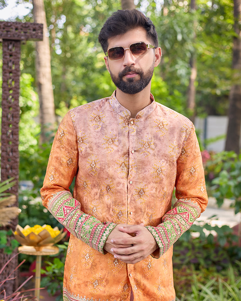 Shahi Kesari Kurta Set