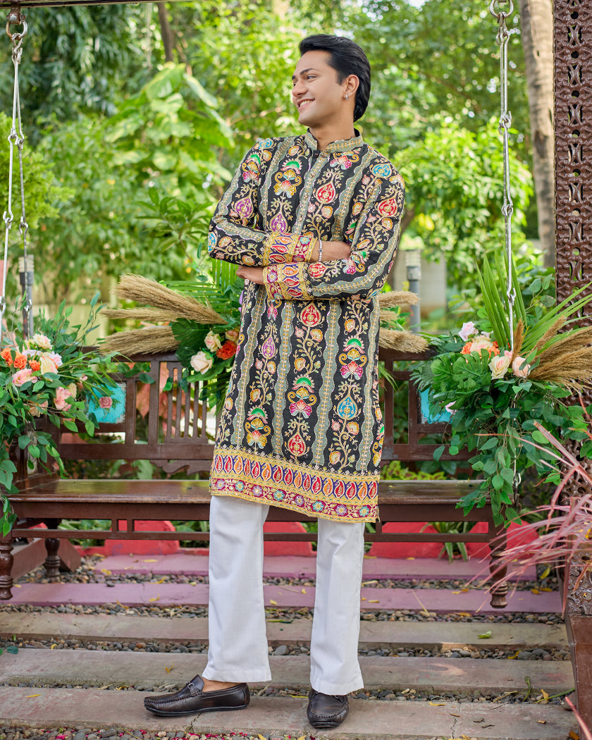 Tapestry Regal Black Kurta