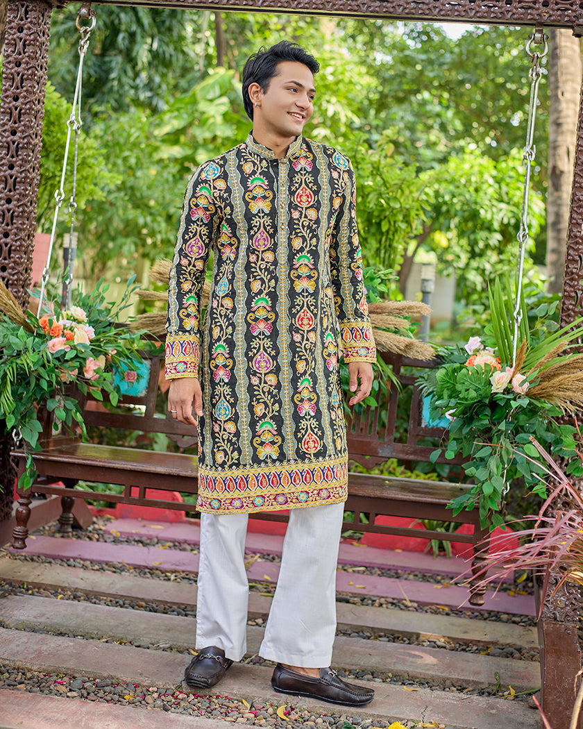Tapestry Regal Black Kurta