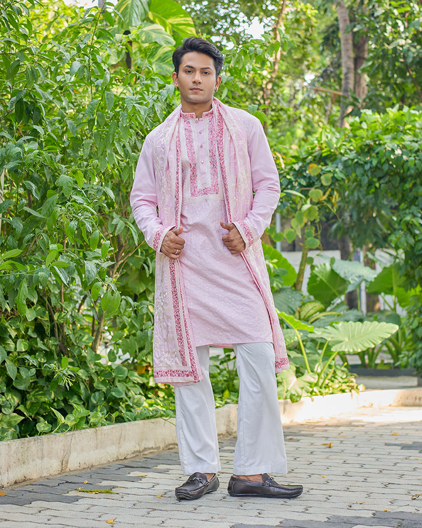 Royal Pink Kurta dupatta Set.