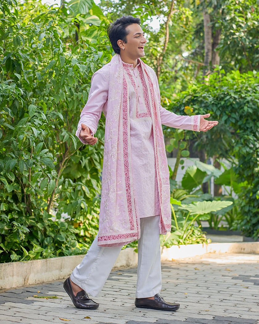 Royal Pink Kurta dupatta Set.