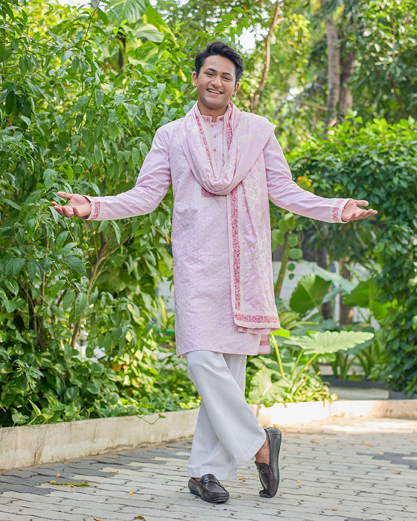 Royal Pink Kurta dupatta Set.