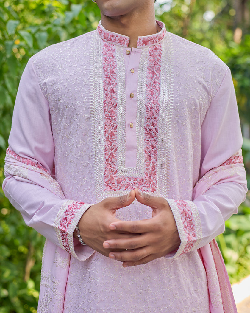 Royal Pink Kurta dupatta Set.
