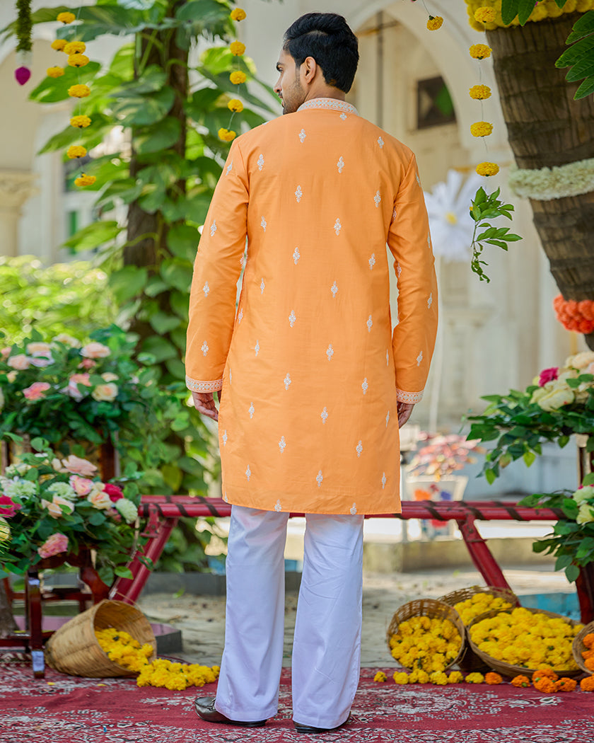 Amber Glow Embroidered Kurta