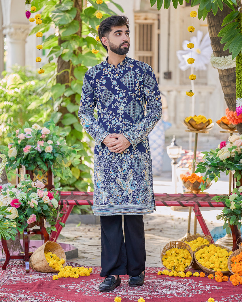 Avian Luxe Blue Kurta