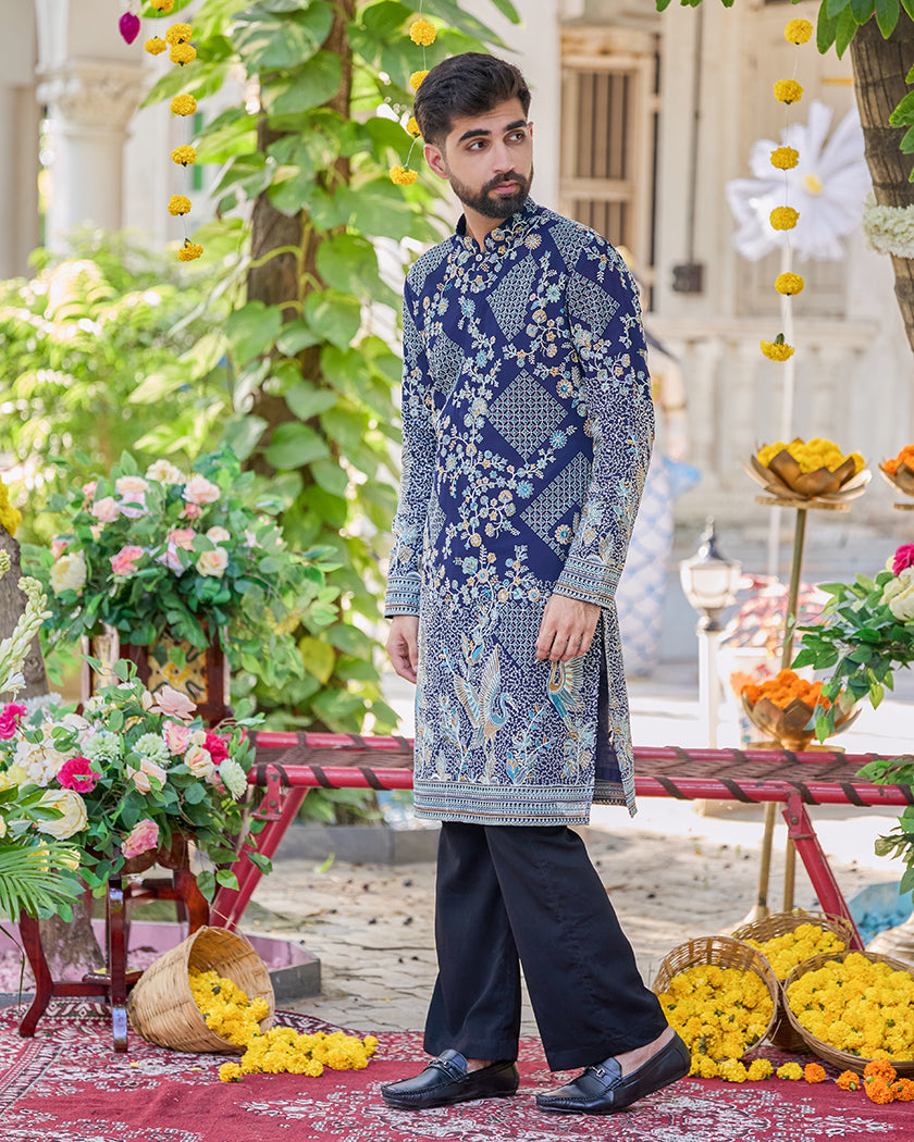 Avian Luxe Blue Kurta