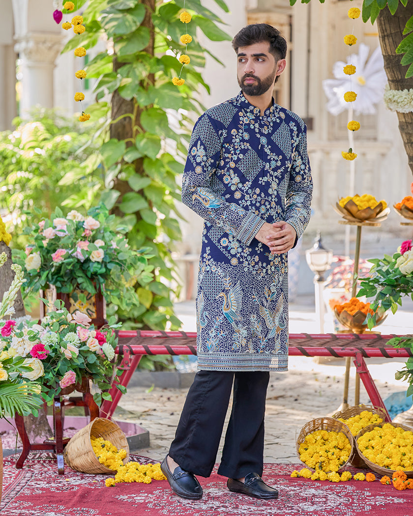 Avian Luxe Blue Kurta