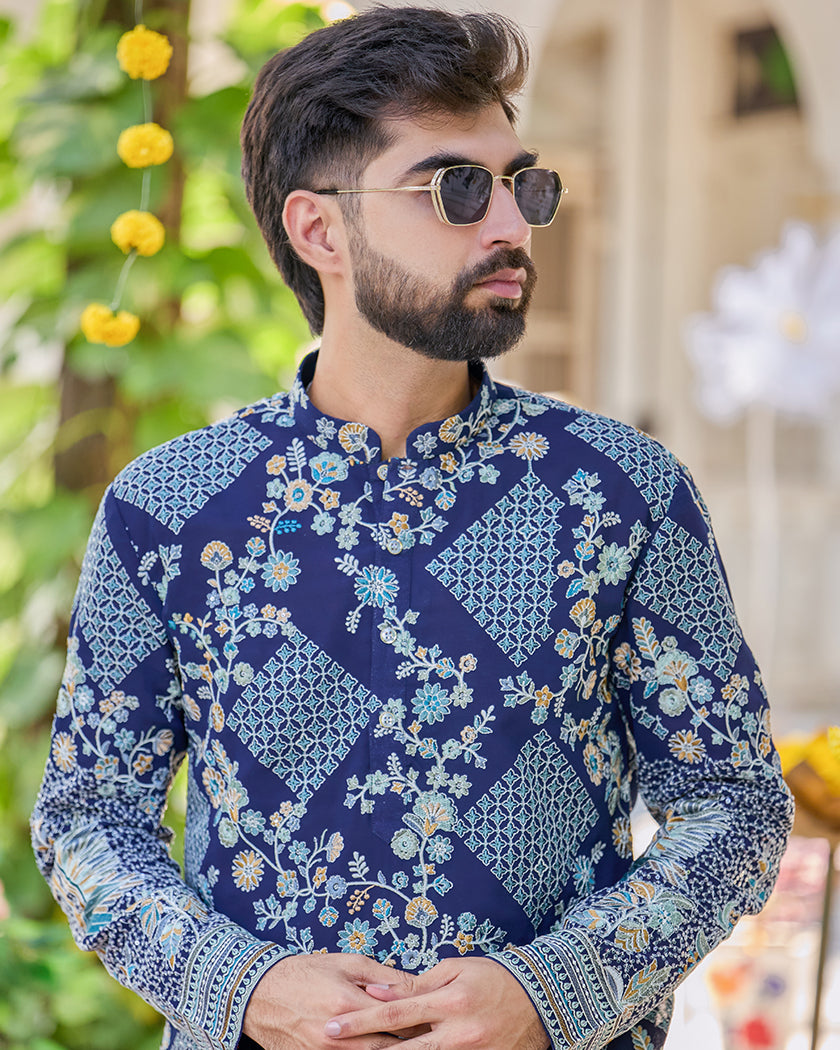 Avian Luxe Blue Kurta