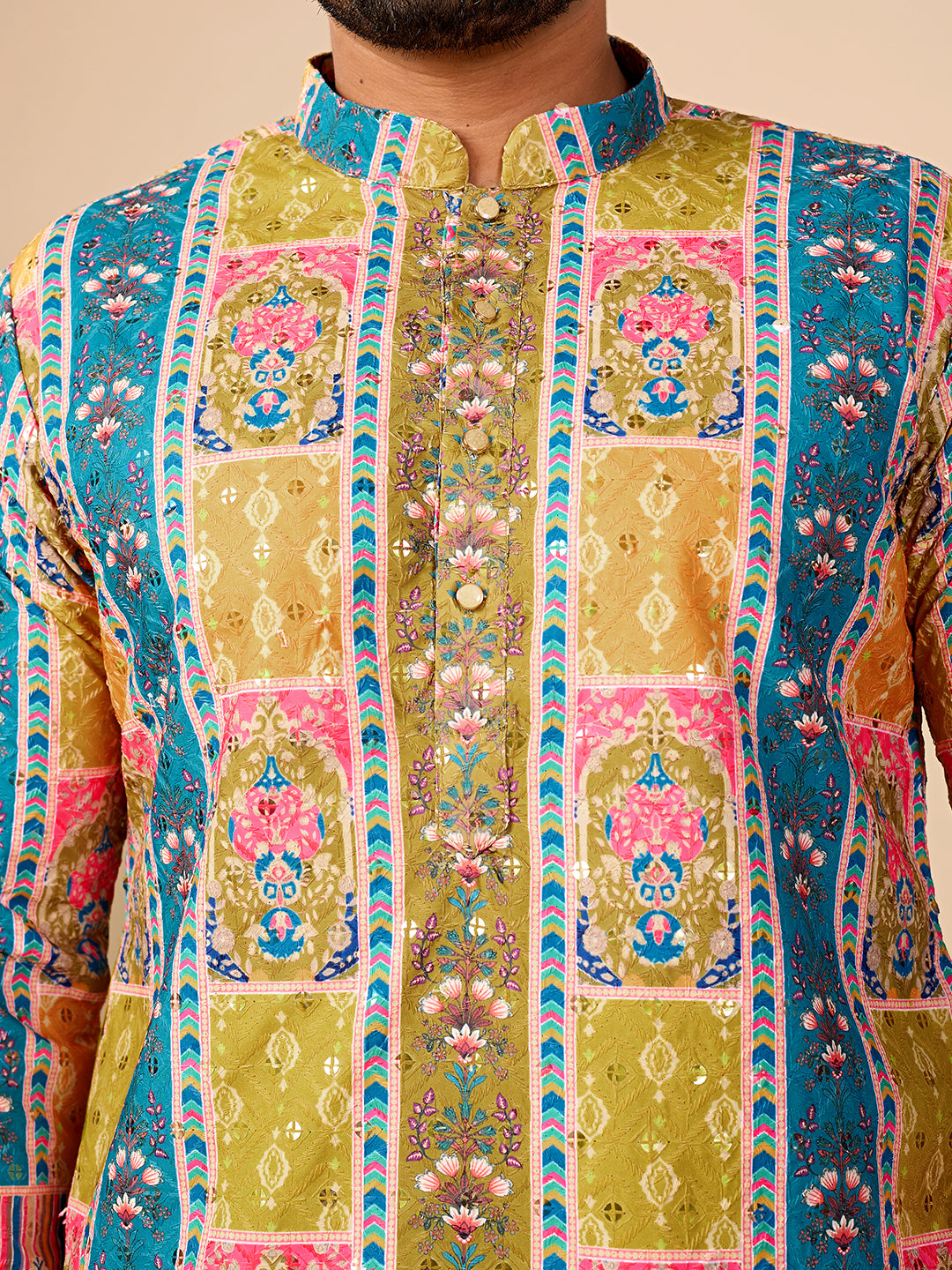 Rang Mahal Mehendi Printed Kurta Pant set.