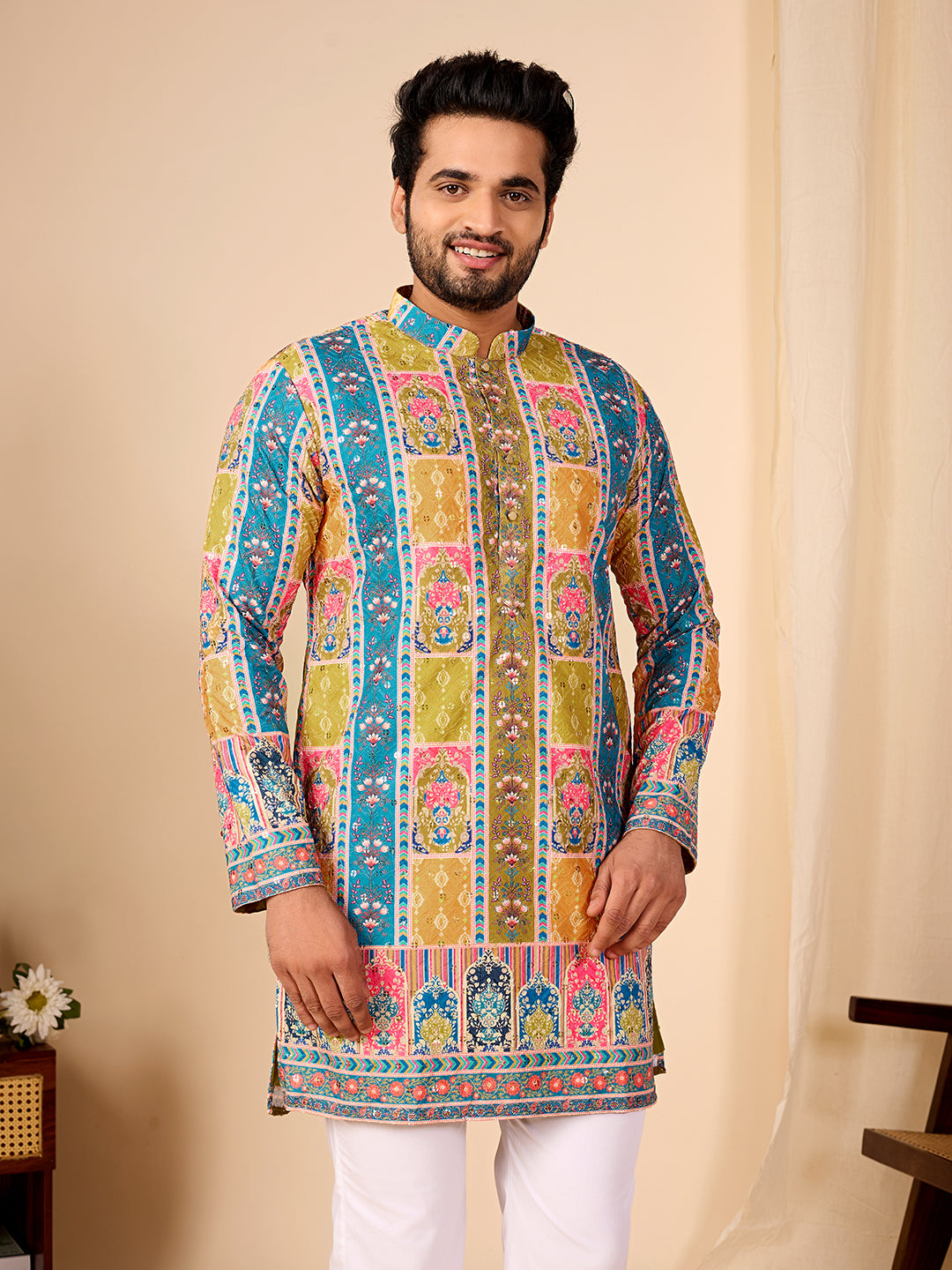 Rang Mahal Mehendi Printed Kurta Pant set.