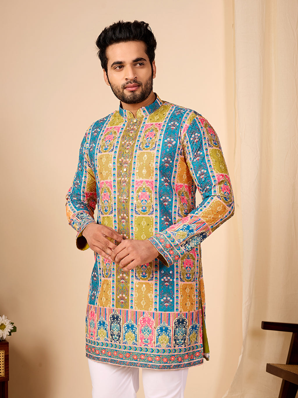 Rang Mahal Mehendi Printed Kurta Pant set.