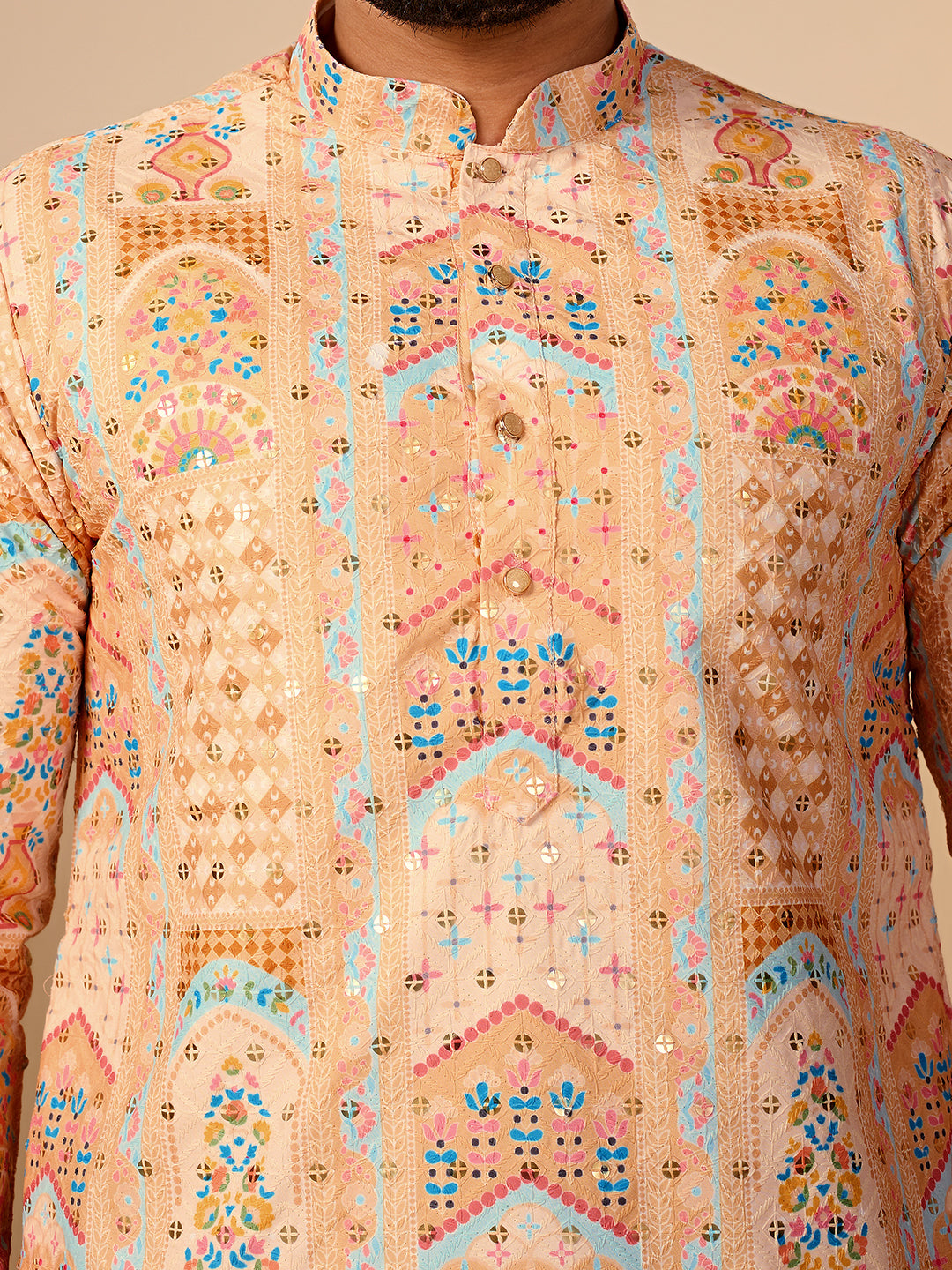 Rang Mahal Yellow Printed Kurta Pant set.