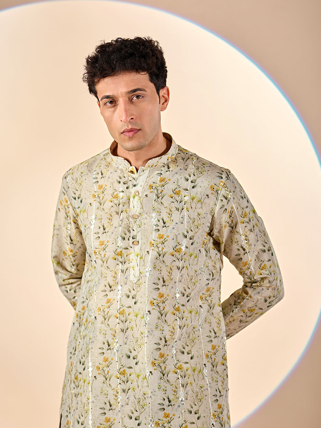 Light Green Floral Casual Kurta