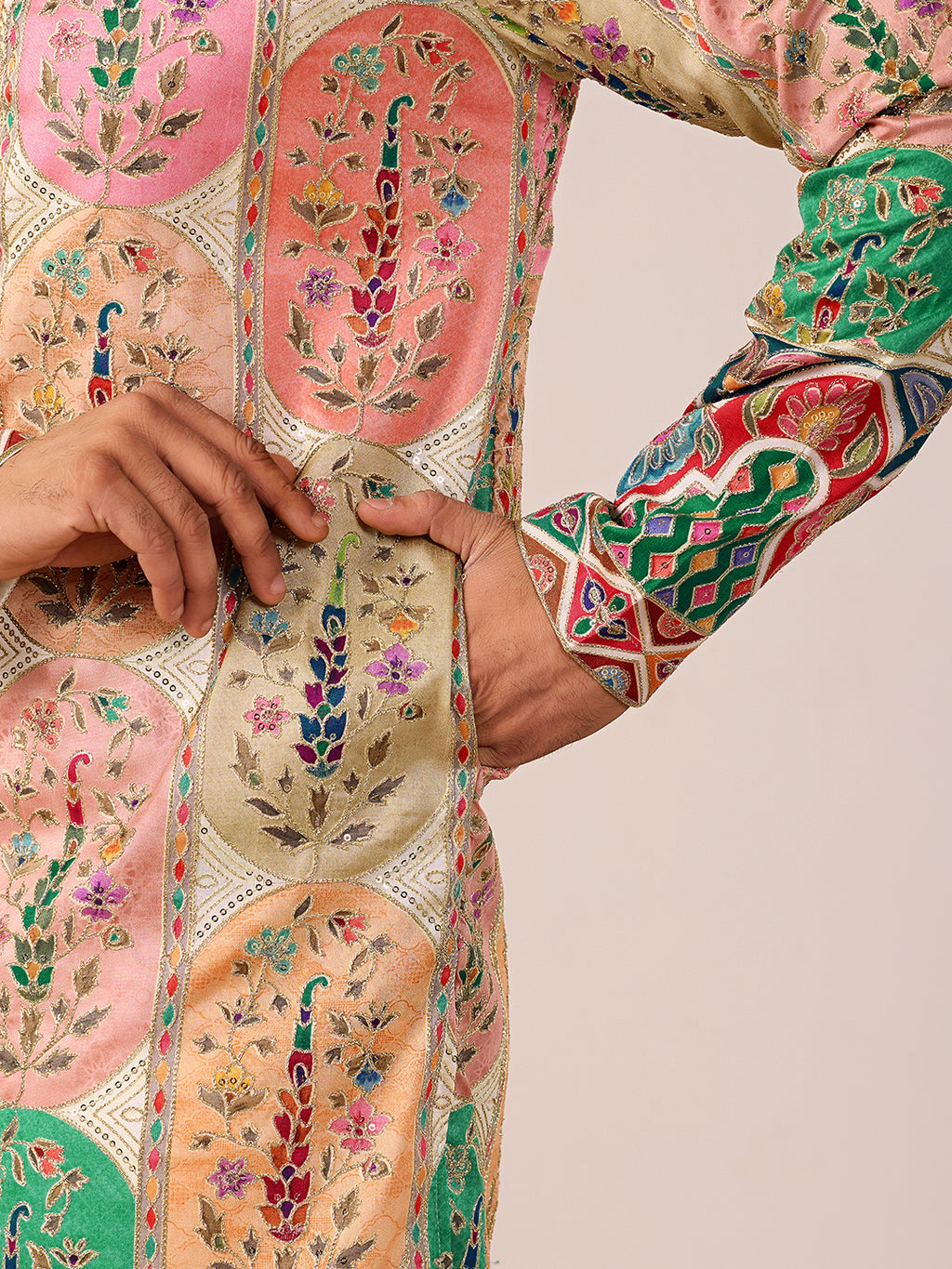 Amber Heritage white Embroidered Kurta